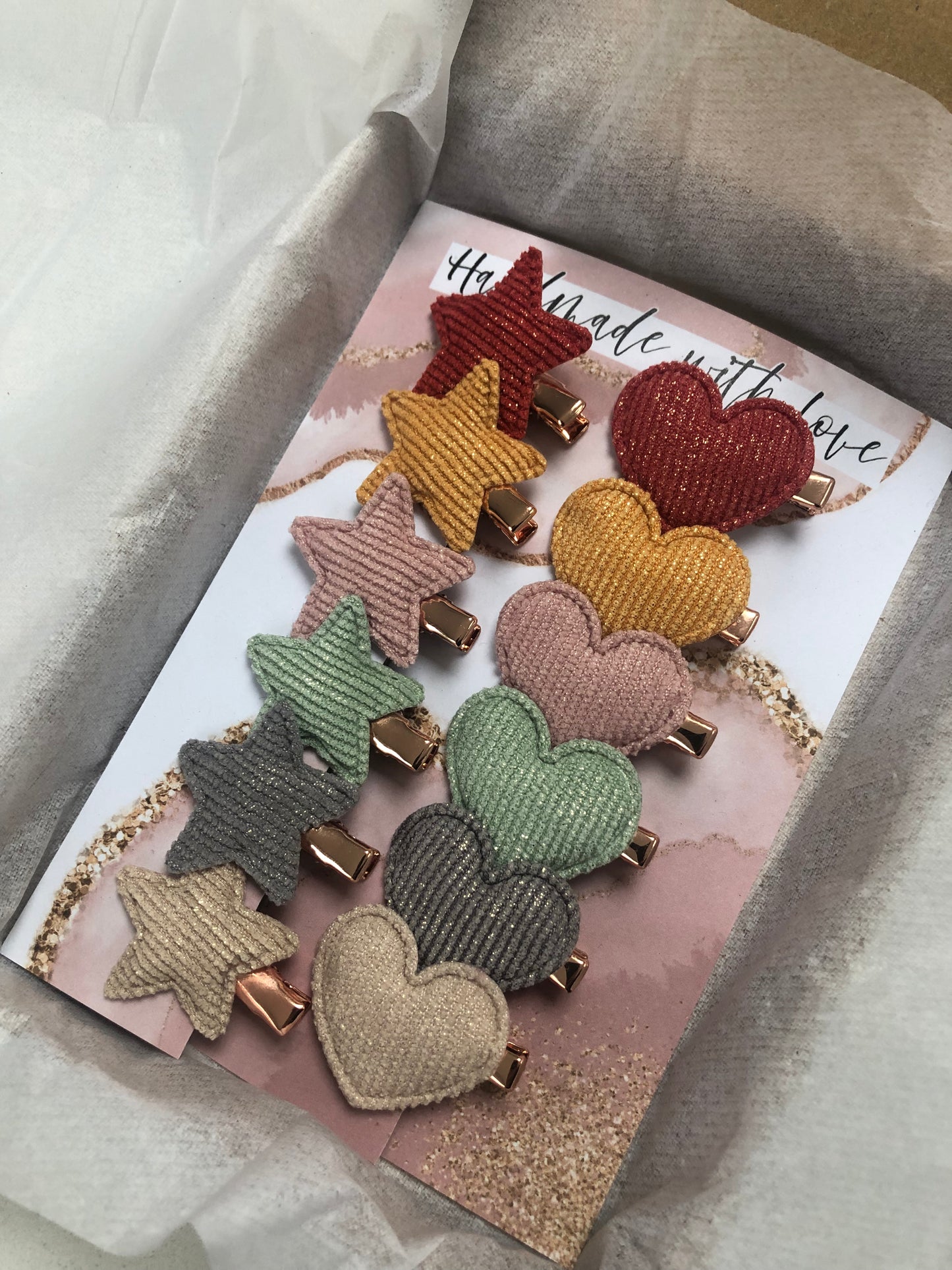 Stars and Hearts Fringe Clips
