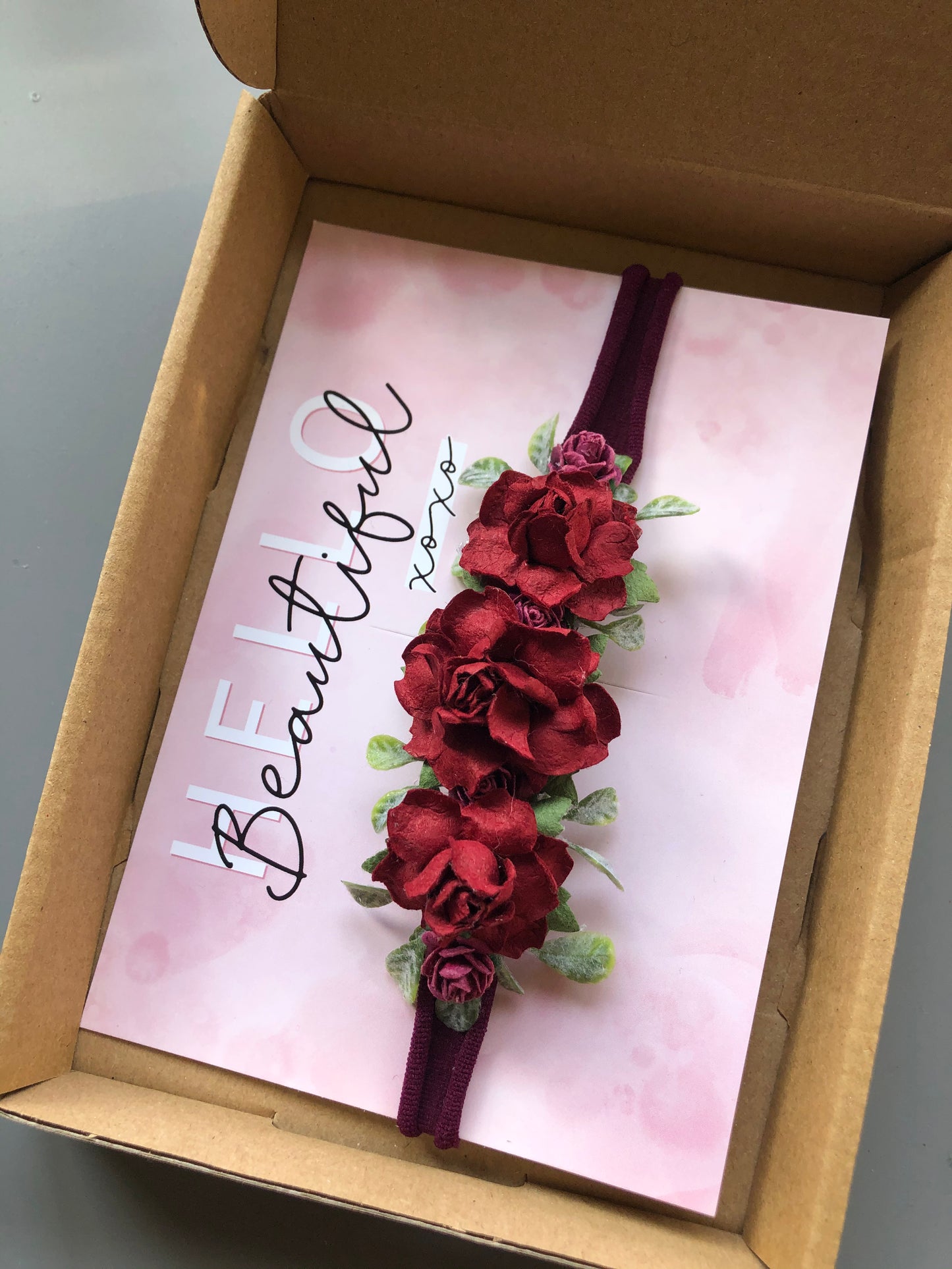 Burgundy Leaf Flower Crown
